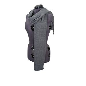 Two Blind Brothers Waffle‎ Knit Scarf Unisex Gray Winter Cozy Ethical New